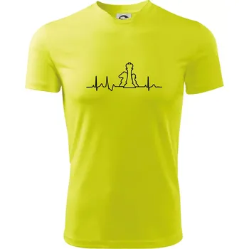 Pánské tričko EKG šachy - Pánské triko Fantasy sportovní (dresovina) - 3XL ( Neonově žlutá )