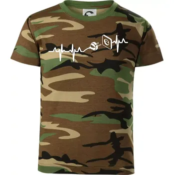 EKG elektrikář - Dětské maskáčové triko - 122 cm/6 let ( Hnědý maskáč )