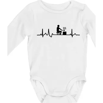 EKG sauna - Body kojenecké s dlouhým rukávem - Dlouhý r. 6-12 měs ( Bílá )