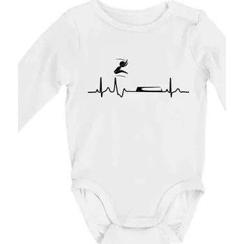Kojenecký body EKG skok do dálky - Body kojenecké s dlouhým rukávem - Dlouhý r. do 3 měs ( Bílá )