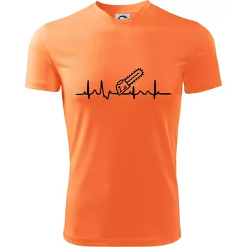 Chlapecké tričko EKG motorová pila - Dětské triko sportovní (dresovina) - 134 cm/8 let ( Neon mandarine )