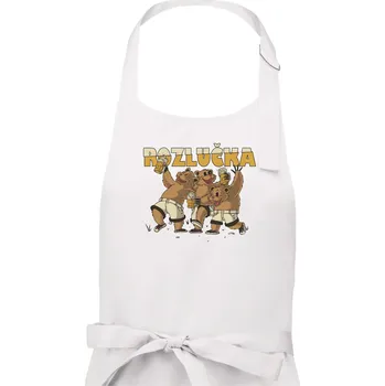 Kuchyňská zástěra Rozlučka medvědi - Pánská zástěra na vaření - Univerzální velikost ( Bílá )