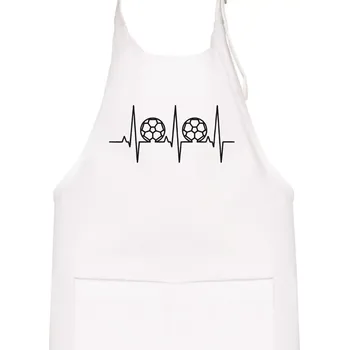 Kuchyňská zástěra Ekg fotbal velký - Dětská zástěra na vaření - Univerzální velikost ( Bílá )