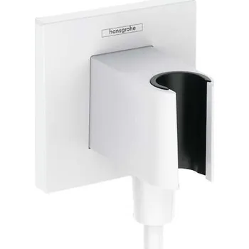 Sprchový držák Hansgrohe Fixfit - Sprchové kolínko s držákem, matná bílá 26889700