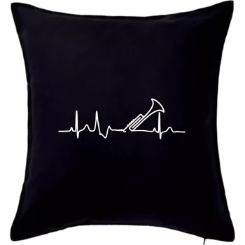 Polštář Trubka ekg - Polštář 50x50 - 50x50 - Pouze potah ( Černá )