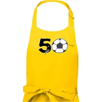 Kuchyňská zástěra Fotbal kulaté narozeniny 50 - Dámská zástěra na vaření - Univerzální velikost ( Žlutá )