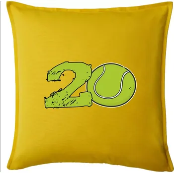 Polštář Tenis kulaté narozeniny 20 - Polštář 50x50 - 50x50 - Pouze potah ( Žlutá )