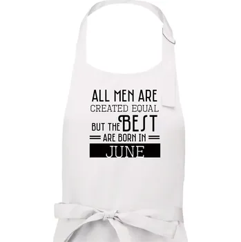 Kuchyňská zástěra All men are created equal june - Pánská zástěra na vaření - Univerzální velikost ( Bílá )