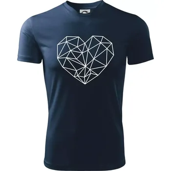 Chlapecké oblečení Srdce geometrie - Dětské triko sportovní (dresovina) - 134 cm/8 let ( Námořní modrá (velmi tmavá - téměř černá) )