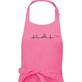 Kuchyňská zástěra Geocache ekg - Dámská zástěra na vaření - Univerzální velikost ( Růžová )