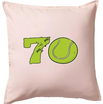 Polštář Tenis kulaté narozeniny 70 - Polštář 50x50 - 50x50 - Pouze potah ( Světle růžová )