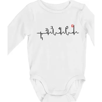 Moto EKG řazení - Body kojenecké s dlouhým rukávem - Dlouhý r. do 3 měs ( Bílá )