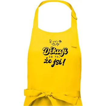 Kuchyňská zástěra Psací děkuji za to, že jsi - Pánská zástěra na vaření - Univerzální velikost ( Žlutá )