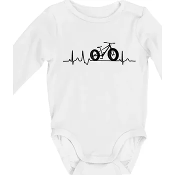 EKG fatbike - Body kojenecké s dlouhým rukávem - Dlouhý r. do 3 měs ( Bílá )
