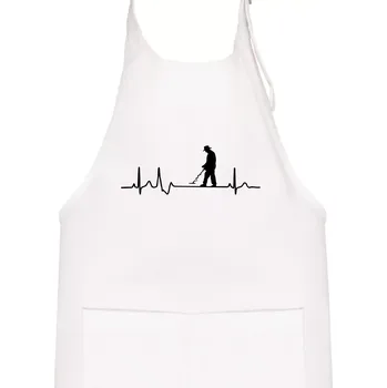 Kuchyňská zástěra EKG detektor - Dětská zástěra na vaření - Univerzální velikost ( Bílá )