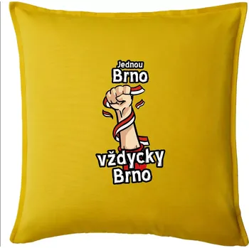 Polštář Jednou Brno vždycky Brno - Polštář 50x50 - 50x50 - Pouze potah ( Žlutá )