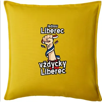 Polštář Jednou Liberec vždycky Liberec - Polštář 50x50 - 50x50 - Pouze potah ( Žlutá )