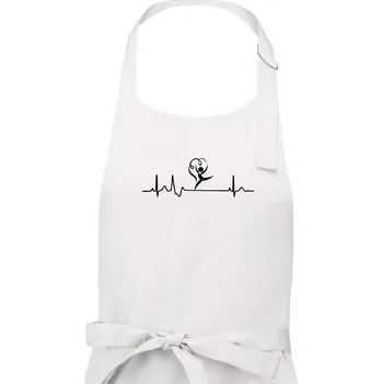 Kuchyňská zástěra EKG moderní gymnastika stuha - Pánská zástěra na vaření - Univerzální velikost ( Bílá )
