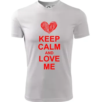 Chlapecké tričko Keep calm and love me - Dětské triko sportovní (dresovina) - 158 cm/12 let ( Bílá )