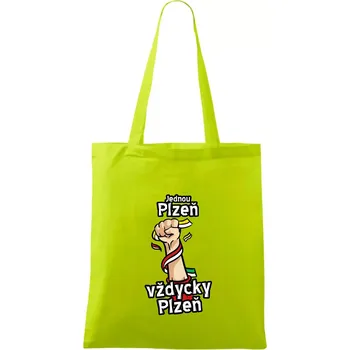 Jednou Plzeň vždycky Plzeň - Taška bavlněná - 42 x 38 cm ( Limetková )