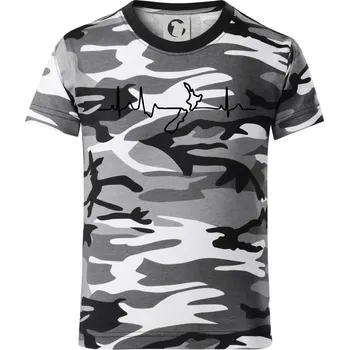 Chlapecké tričko Nový Zéland EKG - Dětské maskáčové triko - 104-110cm / 3-4 roky ( Šedý maskáč )