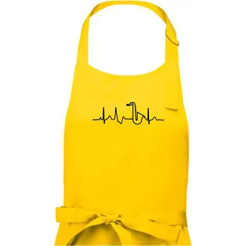 Kuchyňská zástěra Saxofon ekg - Pánská zástěra na vaření - Univerzální velikost ( Žlutá )