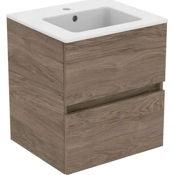 Koupelnový nábytek Ideal Standard Eurovit - Skříňka s umyvadlem, 55x50x44 cm, 2 zásuvky, ořech R0571Y9