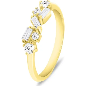 Prsten Brilio Silver Slušivý pozlacený prsten s čirými zirkony RI121Y 60 mm + 2 měsíce na vrácení zboží