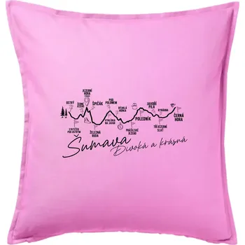 Polštář Šumava - Divoká a krásná - Polštář 50x50 - 50x50 - Pouze potah ( Růžová )