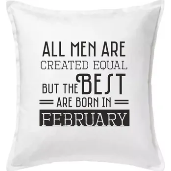 Polštář All men are created equal february - Polštář 50x50 - 50x50 - Pouze potah ( Bílá )