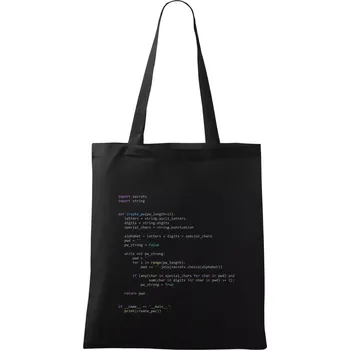 Python Generátor hesel - Taška bavlněná - 42 x 38 cm ( Černá )