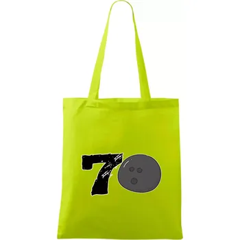 Bowling kulaté narozeniny 70 - Taška bavlněná - 42 x 38 cm ( Limetková )
