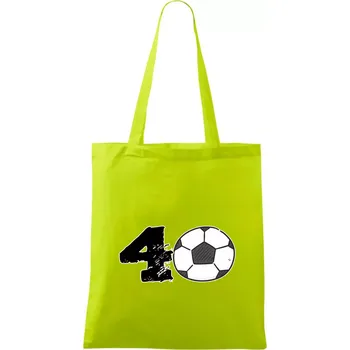 Fotbal kulaté narozeniny 40 - Taška bavlněná - 42 x 38 cm ( Limetková )