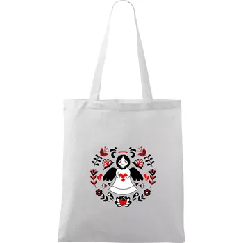 Folklor - Andělíček - Taška bavlněná - 42 x 38 cm ( Bílá )