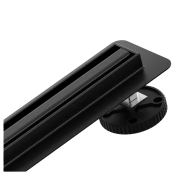 Cerano Lineární odtokový žlab Slim, se sifonem, otočný 360°, černá matná, 120 cm, CER-414920