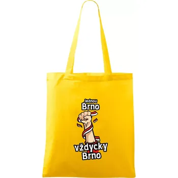 Nákupní taška Jednou Brno vždycky Brno - Taška bavlněná - 42 x 38 cm ( Žlutá )
