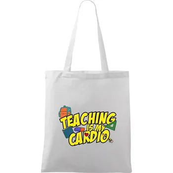 Teaching is my cardio - Taška bavlněná - 42 x 38 cm ( Bílá )