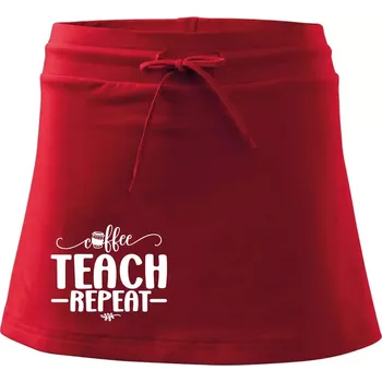 Dámská sukně Coffee teach repeat - Sportovní sukně - two in one - XS ( Červená )