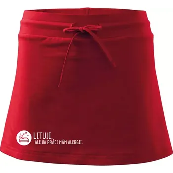 Dámská sukně Lituji na práci mám alergii - Sportovní sukně - two in one - XS ( Červená )
