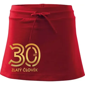 Dámská sukně 30 let zlatý člověk - Sportovní sukně - two in one - L ( Červená )