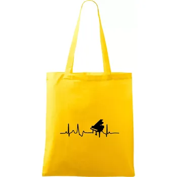 Piano ekg - křídlo - Taška bavlněná - 42 x 38 cm ( Žlutá )