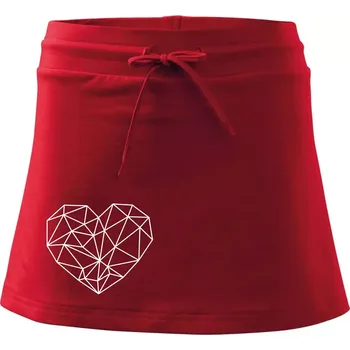 Dámská sukně Srdce geometrie - Sportovní sukně - two in one - M ( Červená )