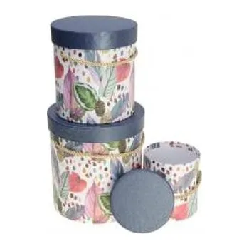 Set školních potřeb Pudełko Flower Box 3szt niebieski ROZETTE (pl, 2000, Kunststoffverpackung, Rozette)