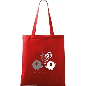 Slon veselý - Taška bavlněná - 42 x 38 cm ( Červená )