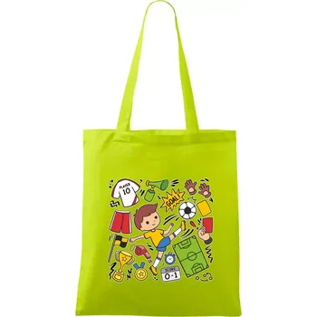 Malý fotbalista ikony - Taška bavlněná - 42 x 38 cm ( Limetková )
