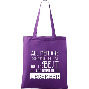 All men are created equal december - Taška bavlněná - 42 x 38 cm ( Fialová )