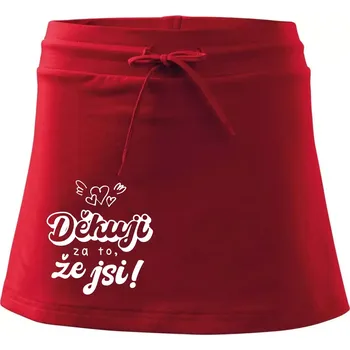 Dámská sukně Psací děkuji za to, že jsi - Sportovní sukně - two in one - L ( Červená )