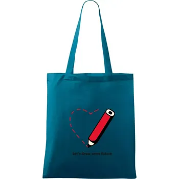Let's draw some future - Taška bavlněná - 42 x 38 cm ( Petrolejová )