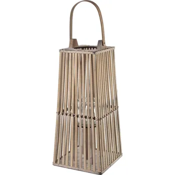 Svícen Proutěná lucerna LUCIE Grey 23x48 cm šedá