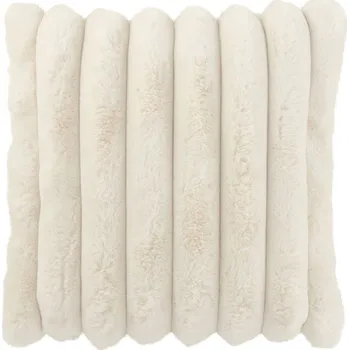 Dekorativní polštářek Bílý plyšový měkoučký žebrovaný polštář Soft Gio - 45*45 cm